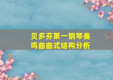 贝多芬第一钢琴奏鸣曲曲式结构分析