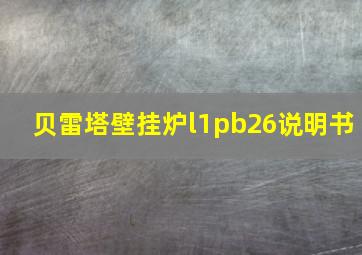 贝雷塔壁挂炉l1pb26说明书