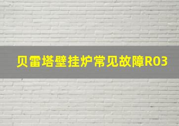 贝雷塔壁挂炉常见故障R03