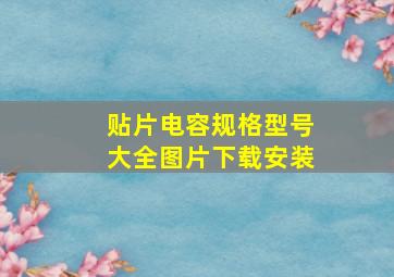 贴片电容规格型号大全图片下载安装