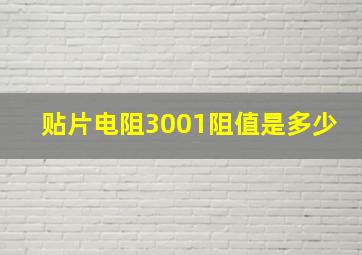 贴片电阻3001阻值是多少