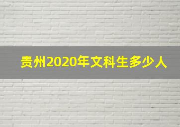 贵州2020年文科生多少人