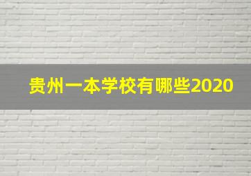 贵州一本学校有哪些2020