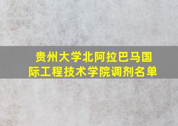 贵州大学北阿拉巴马国际工程技术学院调剂名单