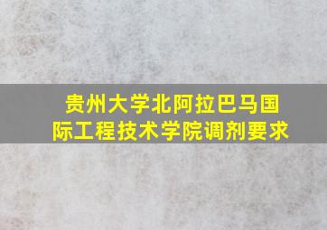 贵州大学北阿拉巴马国际工程技术学院调剂要求