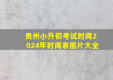 贵州小升初考试时间2024年时间表图片大全