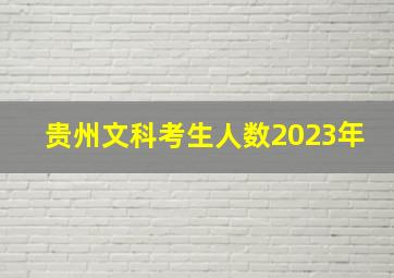 贵州文科考生人数2023年