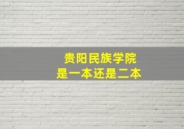 贵阳民族学院是一本还是二本