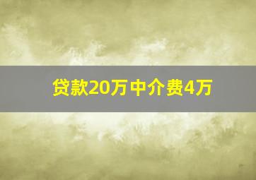 贷款20万中介费4万