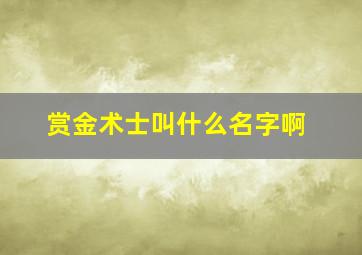 赏金术士叫什么名字啊