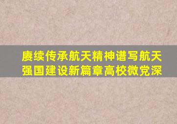 赓续传承航天精神谱写航天强国建设新篇章高校微党深