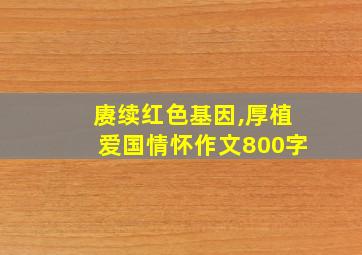 赓续红色基因,厚植爱国情怀作文800字