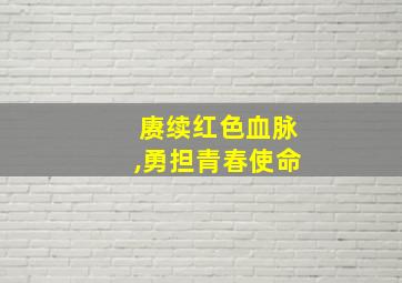 赓续红色血脉,勇担青春使命