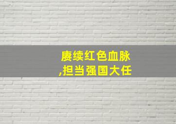 赓续红色血脉,担当强国大任