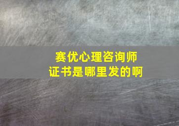 赛优心理咨询师证书是哪里发的啊