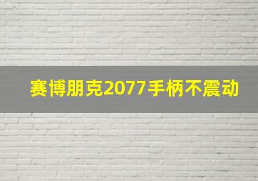 赛博朋克2077手柄不震动