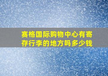 赛格国际购物中心有寄存行李的地方吗多少钱