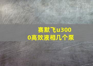 赛默飞u3000高效液相几个泵