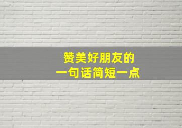 赞美好朋友的一句话简短一点