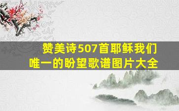 赞美诗507首耶稣我们唯一的盼望歌谱图片大全