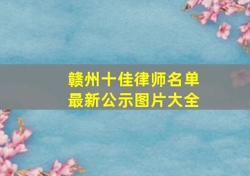 赣州十佳律师名单最新公示图片大全