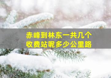 赤峰到林东一共几个收费站呢多少公里路