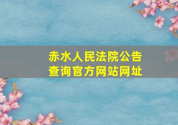 赤水人民法院公告查询官方网站网址