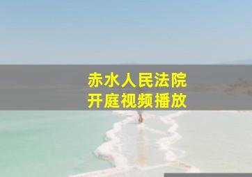 赤水人民法院开庭视频播放