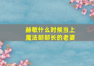 赫敏什么时候当上魔法部部长的老婆