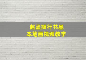 赵孟頫行书基本笔画视频教学