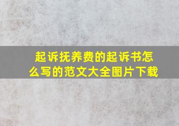 起诉抚养费的起诉书怎么写的范文大全图片下载