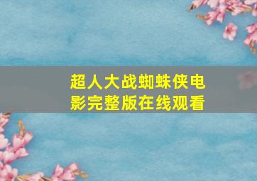 超人大战蜘蛛侠电影完整版在线观看