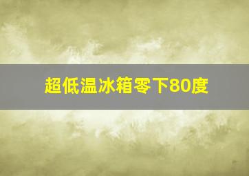 超低温冰箱零下80度