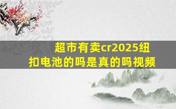 超市有卖cr2025纽扣电池的吗是真的吗视频