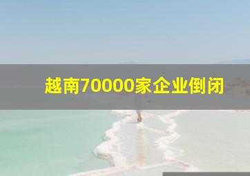 越南70000家企业倒闭