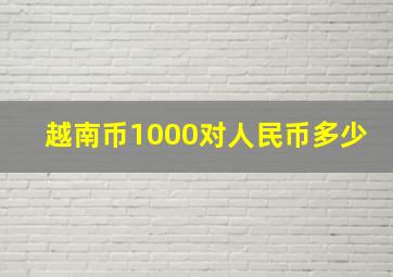 越南币1000对人民币多少