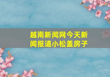 越南新闻网今天新闻报道小松盖房子