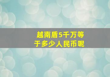 越南盾5千万等于多少人民币呢