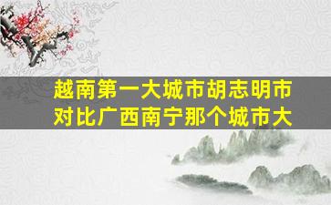 越南第一大城市胡志明市对比广西南宁那个城市大