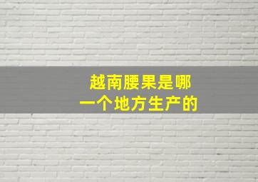 越南腰果是哪一个地方生产的