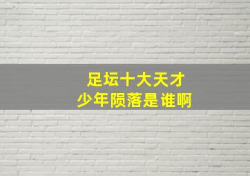 足坛十大天才少年陨落是谁啊