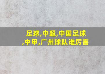 足球,中超,中国足球,中甲,广州球队谁厉害