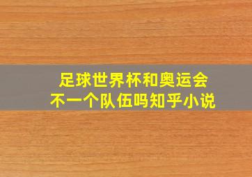 足球世界杯和奥运会不一个队伍吗知乎小说