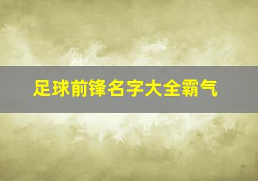 足球前锋名字大全霸气