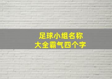 足球小组名称大全霸气四个字