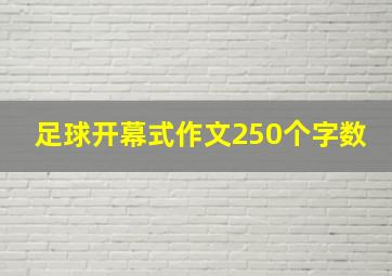 足球开幕式作文250个字数