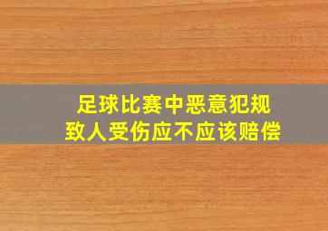 足球比赛中恶意犯规致人受伤应不应该赔偿