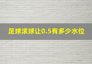 足球滚球让0.5有多少水位