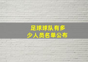 足球球队有多少人员名单公布