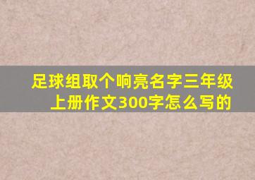 足球组取个响亮名字三年级上册作文300字怎么写的